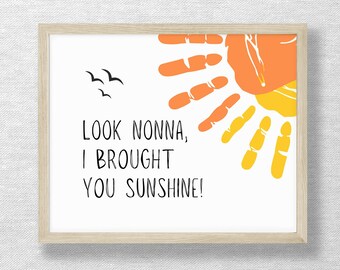 Nonna Handprint Sunshine Craft, Keepsake Art (Digital Download)