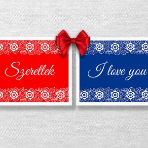 Szeretlek, I Love You, Hungarian print, Hungarian wall art, Anyák napja, Mother&#39;s Day, Birthday, Fathers Day, Magyar mondat, Printable art