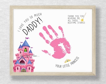 Princess Handprint Art, Daddy Keepsake, Valentine's Day (Digital Download)