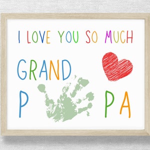 Handprint for GRANDPAPA, DIY Handprint craft, Father Grandfather birthday keepsake, Valentine Day, Baby Child Toddler, Preschool art