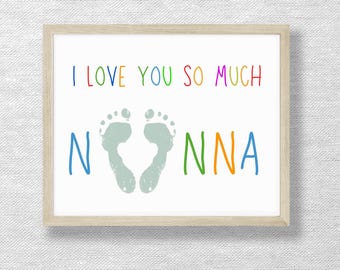 Love You Nanna Handprint Art, DIY Keepsake (Digital Download)