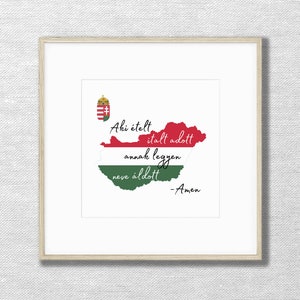 Hungarian wall art, Hungarian meal time prayer, Magyar ima, Hungarian printable gift, Hungary food blessing, Hungarian print