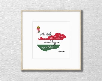Hungarian Mealtime Prayer Wall Art, Magyar Ima Print (Digital Download)