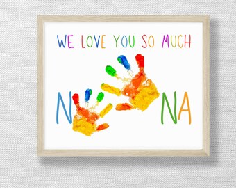 Handprint Art for Nana, DIY Keepsake Gift (Digital Download)