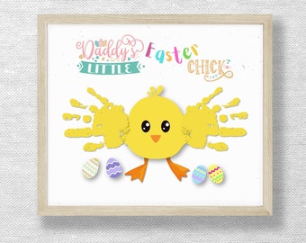 Easter Chick Handprint Art, DIY Card Keepsake (Digital Download)
