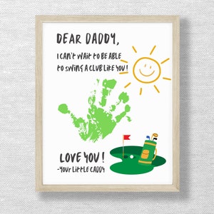 Handprint for golfer Daddy, DIY art craft, Birthday handprint, Fathers Day, Valentine's Day, DIY Printable, Preschool, Child, Toddler, Kids image 2