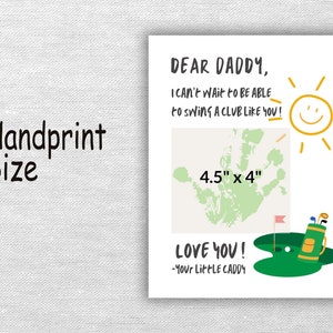 Handprint for golfer Daddy, DIY art craft, Birthday handprint, Fathers Day, Valentine's Day, DIY Printable, Preschool, Child, Toddler, Kids image 4