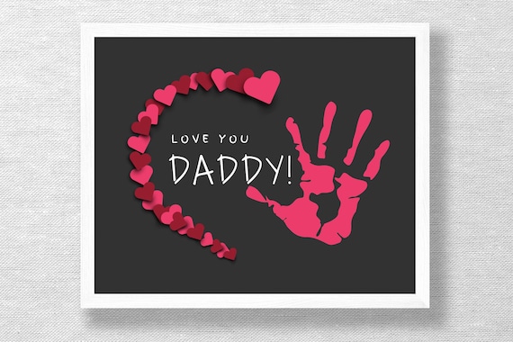 Handprint Footprint Art, Love You Daddy Keepsake (Digital Download)
