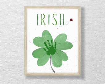 St. Patrick's Day Handprint Clover Keepsake (Printable Download)