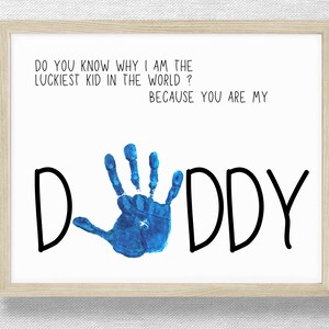 Handprint for Daddy, DIY birthday keepsake, Preschool art craft, Valentine handprint, Father&#39;s Day craft, Baby Child Toddler handprint card