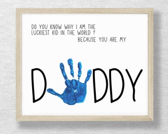 Handprint for Daddy, DIY birthday keepsake, Preschool art craft, Valentine handprint, Father's Day craft, Baby Child Toddler handprint card