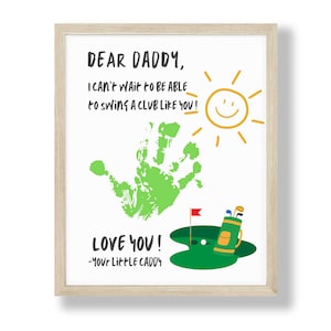 Handprint for golfer Daddy, DIY art craft, Birthday handprint, Fathers Day, Valentine's Day, DIY Printable, Preschool, Child, Toddler, Kids image 1