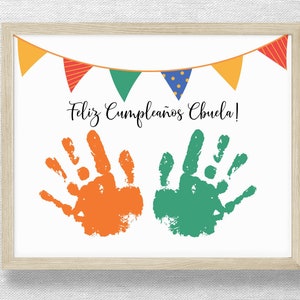 Feliz Compleanos Abuela, Tarjeta para Abuela, DIY birthday card, Birthday keepsake, Child Toddler Baby Nina Nino Bebe