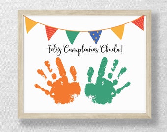 Feliz Compleanos Abuela, Tarjeta para Abuela, DIY birthday card, Birthday keepsake, Child Toddler Baby Nina Nino Bebe