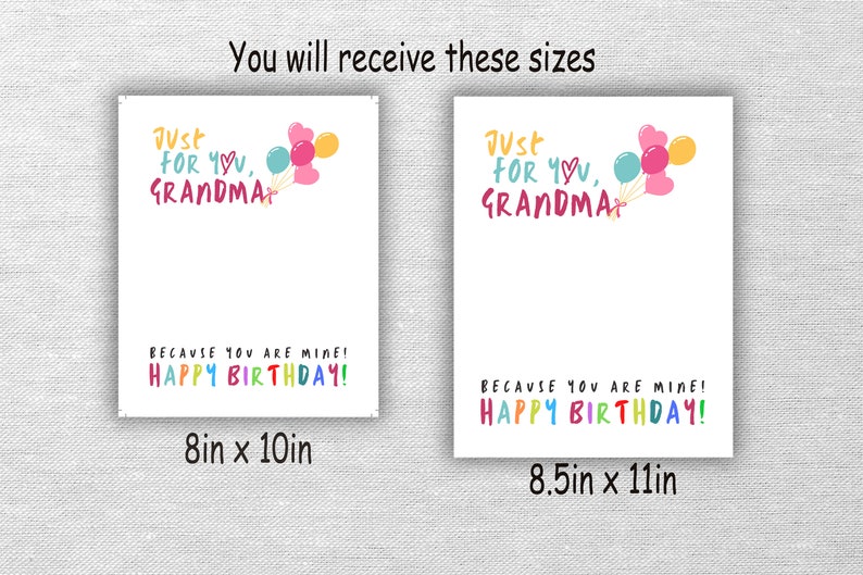 Just for you Grandma keepsake, Handprint art craft, Birthday card, Footprint, DIY Printable, Kids, Toddler craft, Preschool image 3