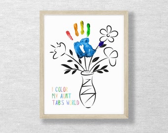 Aunt Handprint Art, Keepsake Gift (Digital Download)