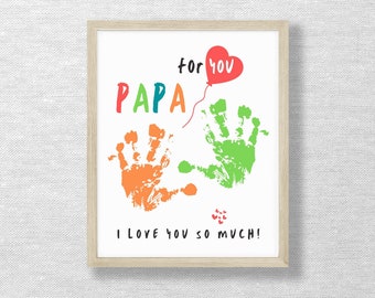 Papa Handprint Art, DIY Father's Day Keepsake (Digital Download)