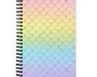 Rainbow Mermaid Scales Bloc de notas / Diario / Regalo / Cuaderno espiral