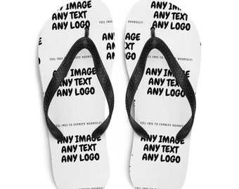 Personalised Flip Flops | Add Your Own Text, Image | Custom Logo | Custom Design Your Flip-Flops