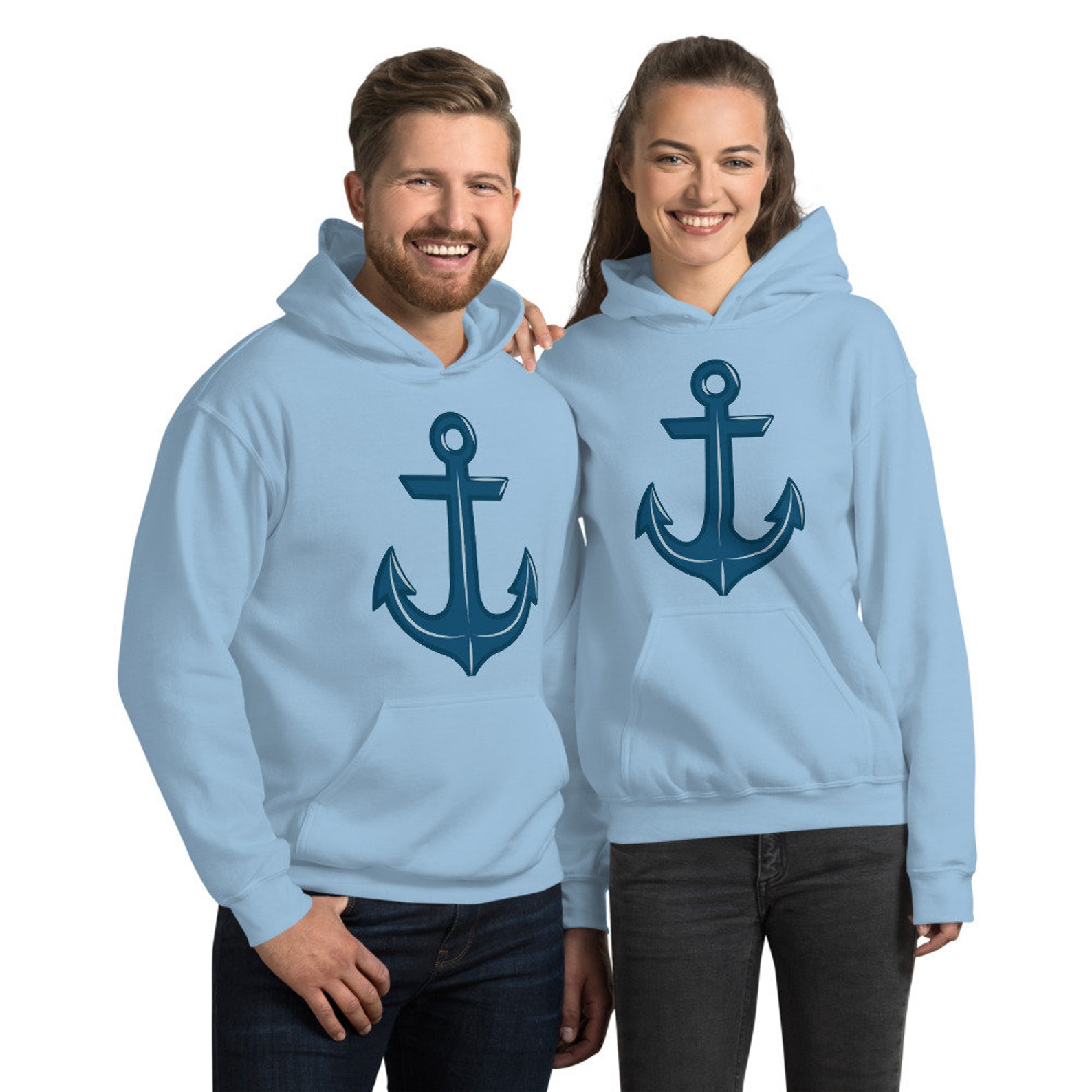 Blue Anchor Unisex Hoodie Nautical Hoodie Unique Gift Etsy UK