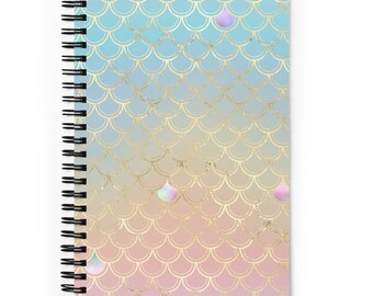 Rainbow Mermaid Scales Bloc de notas / Diario / Regalo / Cuaderno espiral