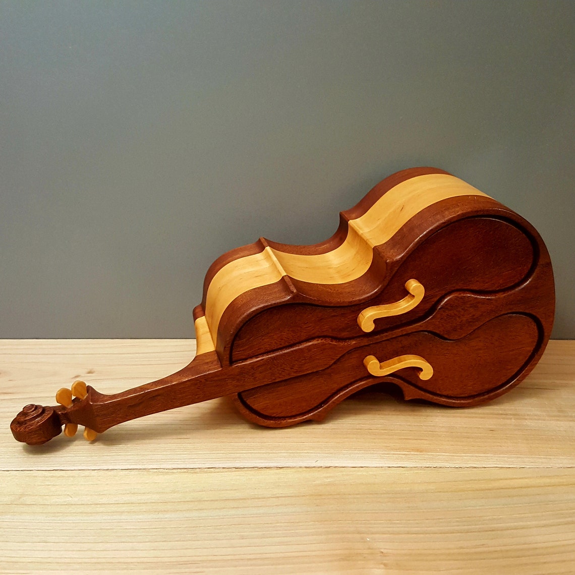 Elegant jewelry bandsaw box violin high quality mahogany and Etsy