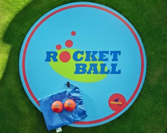 Rebound Ball Game – Rocketball, No-Net Beach & Pool Game with Target Board, Backyard Fun for Adults and Kids