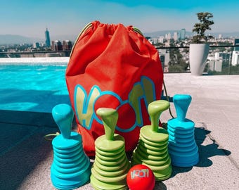 Hoot! Scoop Ball Toss Game: Outdoor Family Fun with Carry Bag