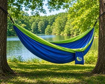 Turtle Nest Double Camping Hammock – Lightweight Parachute Nylon, 400 lb Capacity (2 People)