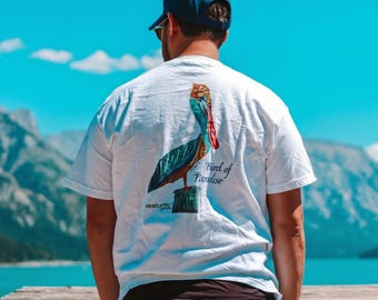 Watercolor Pelican Graphic Tee – Comfort Colors Gulf Coast T-Shirt, Soft Unisex Beach Art Shirt