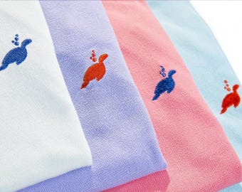 Embroidered Sea Turtle Cotton Pique Polo – Coastal Golf Shirt for Men