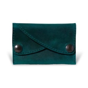 Leder Geldbeutel Portemonnaie | handgefertigte Geldbörse braun | klein | minimalistischer Style | Ledertaschen Atelier Helge Fix