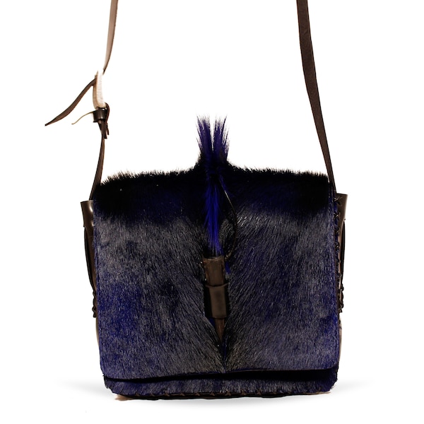 Crossbodybag Springbok | Crossbody bag leather | Fur bag | Unique piece | Minimalist style | Manual work