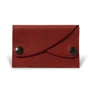 Leder Portemonnaie | handgefertigte Geldbörse rot | Geldbeutel | klein | minimalistischer Style