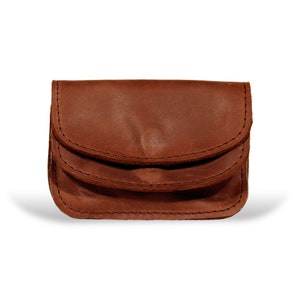 Leder Geldbeutel Portemonnaie | handgefertigte Geldbörse dunkelbraun | klein | minimalistischer Style | Ledertaschen Atelier Helge Fix