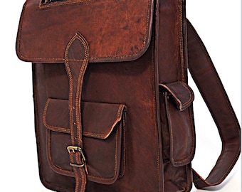 Handmade backpack, Vintage Brown Full Grain Leather Backpack Rucksack Women Laptop Bag, Traveling Office Backpack for unisex