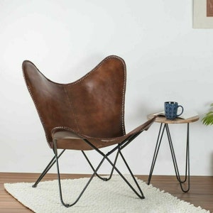 Buffalo Antique Leather Butterfly chair Living room furniture Genuine Leather chair Leather furniture Relaxing Home Decor - Folding Chair