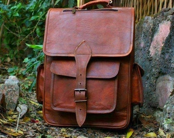 Handmade backpack, Vintage Brown Full Grain Leather Backpack Rucksack Women Laptop Bag, Traveling Office Backpack for unisex