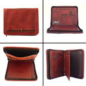 Leather File Folder A4 Size handmade Bag real buff leather bag for documents & files