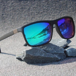 Herren Sonnenbrille blauen Linsen