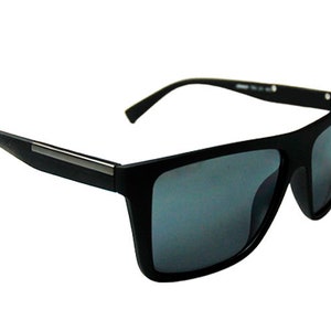 Designer Inspired Squer  Sunglasses | Retro  Plastic Frame | Men Fashion Shades | Black Lens | FBI Style | Polarised Lens