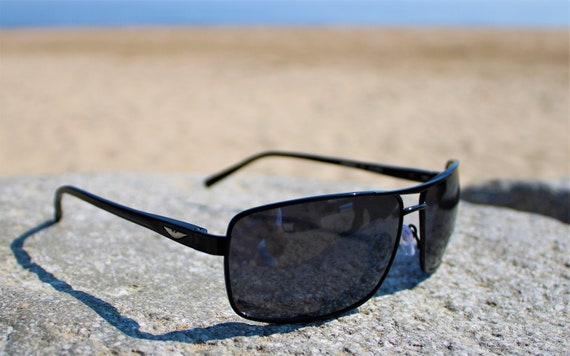 Sunglasses UV400 for Men Women/Black Lens/Cool Fishing Golf sun glasses/Eyewear Outdoor Rectangular FBI Shape