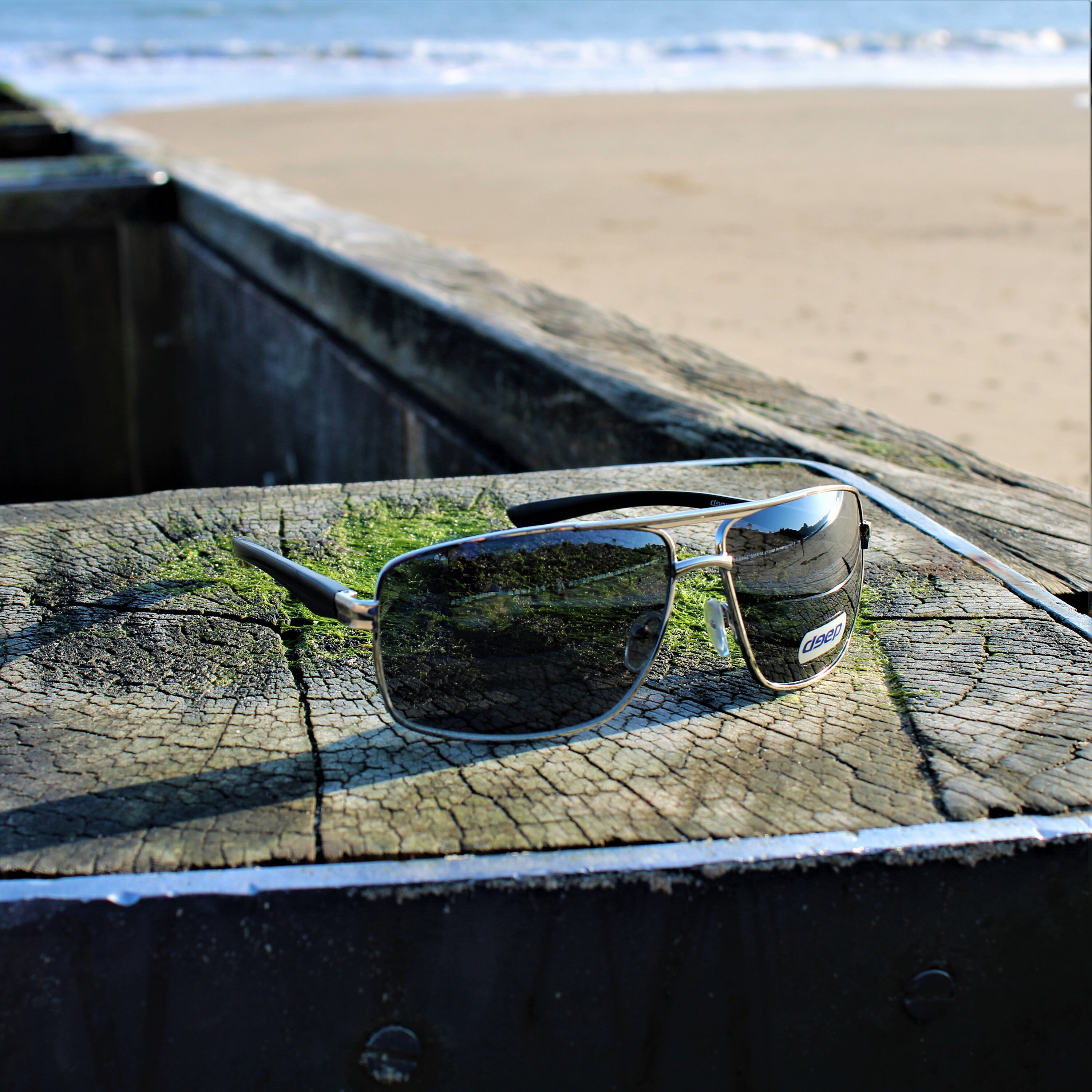 Designer Inspired Square Aviator Sunglasses Metal Bar 