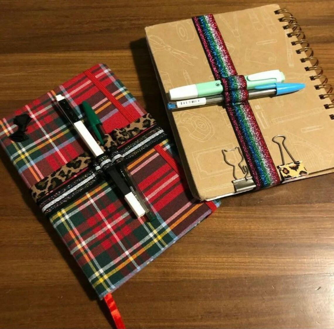 Pen holder with diary elastic or penholder elastic book Etsy