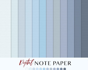 Soft Blue Digital Note Paper Set – 12 Colors, 4 Types