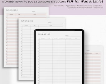 Registro di corsa digitale / Tracker di corsa semplice e dettagliato / Distanza Tempo Calorie Frequenza cardiaca Cadenza