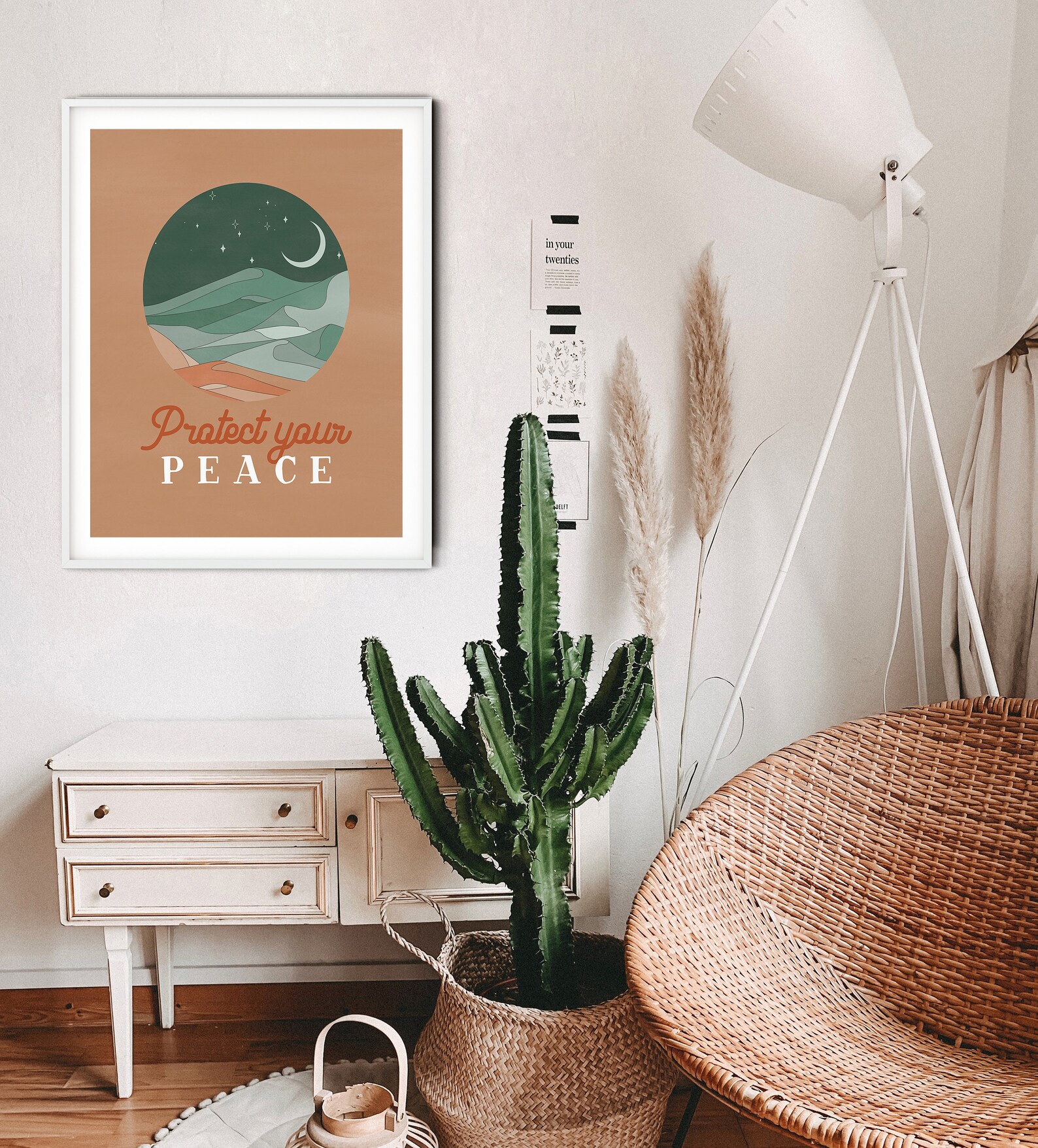 Inner Peace Quote Wall Art Protect Your Peace Abstract Quote | Etsy