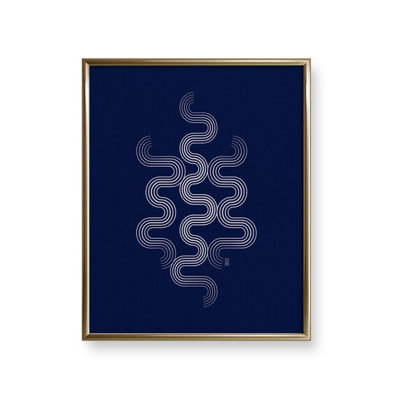 Minimalist Line Art Rhythmic Line Art Print Simple Line Etsy