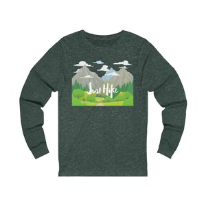 JUST HIKE mountains Jersey Long Sleeve T-shirt Mountain tee with sleeves for hiker hiking club