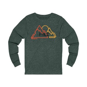 JUST HIKE mountains Jersey Long Sleeve T-shirt Mountain tee with sleeves for hiker hiking club